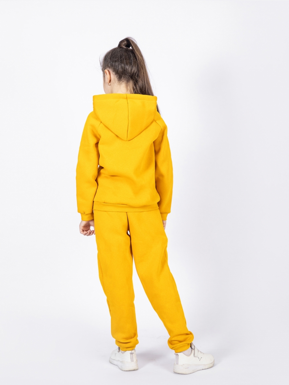 296-А. Свитшот с капюшоном  + Штаны, хлопок 65%, 35% ПЭ, 3-х нитка (начес) апельсин 122,128,134,140