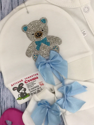 198. Комбинезон с шапкой ясельный, хлопок 100 % интерлок