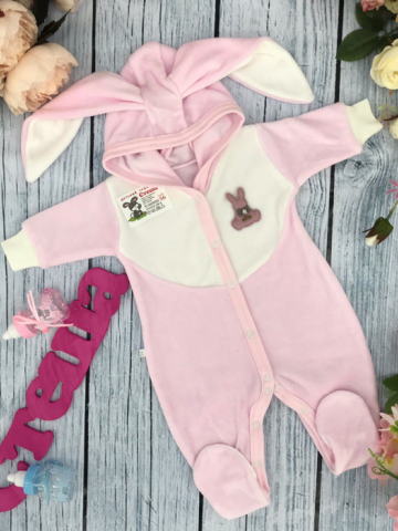 Купить оптом 212. Комбинезон с ушками, хлопок 80% велюр, 20%  ПЭ 62.68,74 в Петрозаводске