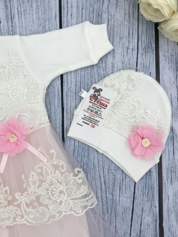 236-Р. Комбинезон с  юбкой,100% хлопок интерлок, розовый