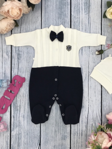 Купить оптом 273-Т.С. Комбинезон с шапкой, хлопок 100% интерлок, темно-синий 56,62 в Петрозаводске