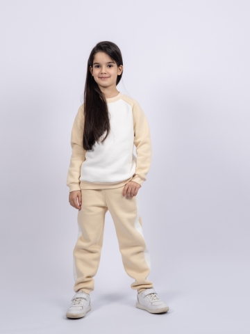 314-СЛ Свитшот + Штаны, сливочный, хлопок 65%, 35% ПЭ, 3-х нитка (начес) 80,86,92,98,104