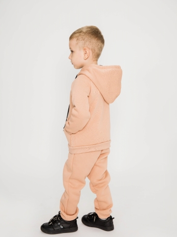 319-К. Костюм детский  на молнии, капучино, хлопок 65%, 35% ПЭ, 3-х нитка (начес) 80,86,92